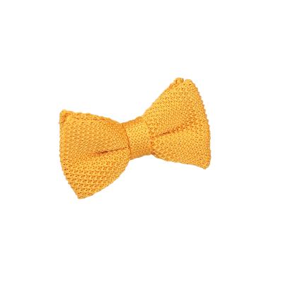 China Super Hot Selling Solid Color Adult Cheap Red Yellow Stripe Knitted Bow Ties For Men for sale