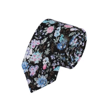 China Fashion Black Flower Factory Best Selling Jacquard High Quality Men's Cotton Tie for sale