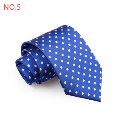 China 100% Solid Jacquard Woven Mens Tie Polka Dot 7CM Classic Mens SALE PRICE Polyester Jacquard Dots Neck Ties For Newspaper for sale