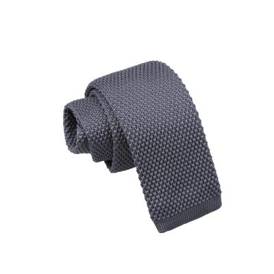 China Jacquard Mens Polyester Knitted Plain Single Color Red Navy Black Custom Knit Tie Knitted Ties for sale