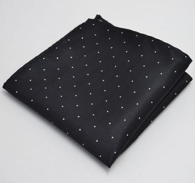 China Dot Pocket Square 100% Polyester Other Novelty Mens Fashion Black for sale