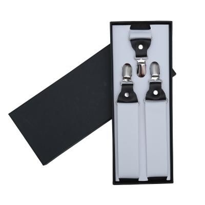 China Wholesale custom gift box plain black leather s suspender for men for sale