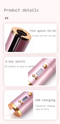 China Factory Wholesale Professional Electric Curling Iron Hair Curling Automatic Rotating USB Rechargeable Hair Curler Mini Cordless Hair Curler Straighteners for sale