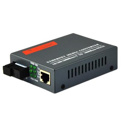 China FTTH Haohanxin 1000Mbps Gigabit Fiber Single Mode SC Rj45 3KM HTB-GS-03 A/B Single Port Fiber Optic Media Converter for sale