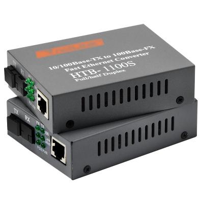 China FTTX FTTH 10/100m Single Mode Fiber Media Converter HTB-1100S ab 1 RJ45 1SC 20-100km Single Fiber Optic Media Converter for sale