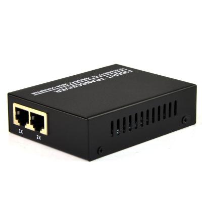 China 2 Interface Rj45 Fiber FTTH Haohanxin 10/100m Single Fiber Single Mode 25km Dual Port Fiber Optic Media Converter for sale