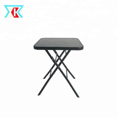 China Coffee Table Square Black Glass Folding Table for sale