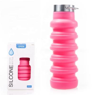 China Foldable Water Bottle Mountaineering Silicone Bicycle Bottle Sports Outdoor Camping Rise Drinking Folding Water Bottle for sale