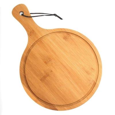 China Modern Acacia Wood Chopper Wood Cutting Board Pizza Skin With Hanging Hole for sale