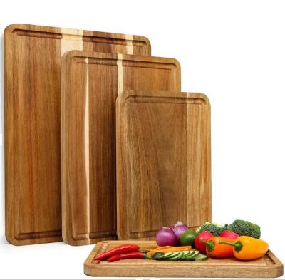 China Minimalist Customized Extra Large Two Sided Acacia Wood Cutting Board Popular Used Wood Chopper for sale