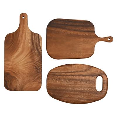 China Wholesale modern cheap professional multifunctional thick acacia wood rectangle cheese cutting boards with handle for sale