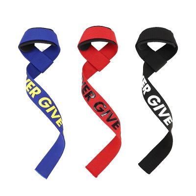 China Weightlifting Fitness Bodybuilding Powerlifting Workout Exercise Dummbell Weightlifting Wrist Wraps Gym Lift Straps for sale