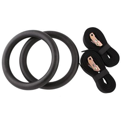 China Fitness Equipment Application Gym Ring Double Circle Adjustable Gymnastic Gym Rings With Straps for sale