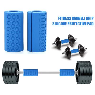 China Universal Durable Anti-Slip Barbell Grip Silicone Thick Barbell Grips Bar Pad For Weightlifting for sale