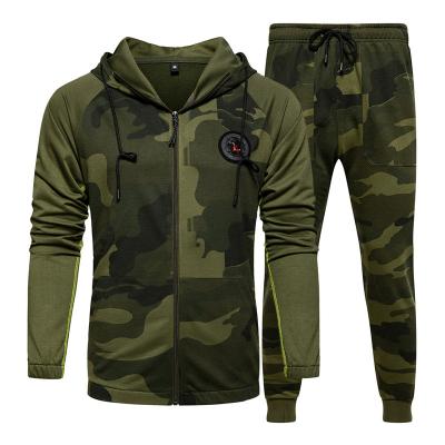 China Quick-Drying Breathable Long Sleeve Two Piece Set Fitness Hoodie Military Suit Tracksuits For Men Jogging Wholesale Mens Sport Clothes for sale