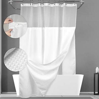 China Viable High Quality Bone Waffle Weave 230 GSM 2 Layers Patchwork Shower Curtain for sale