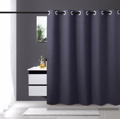 China Viable Hot Sale Thick Canvas Polyester Amazon Waterproof Shower Curtain For Bathroom Low Price Manufacturer 210 GMS for sale