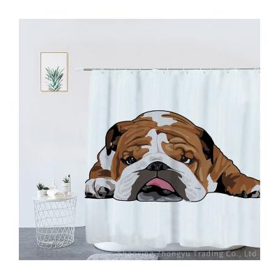 China Sustainable European Animal Polyester Water Proof Shower Curtain Hotel Shower Curtain For Bath for sale