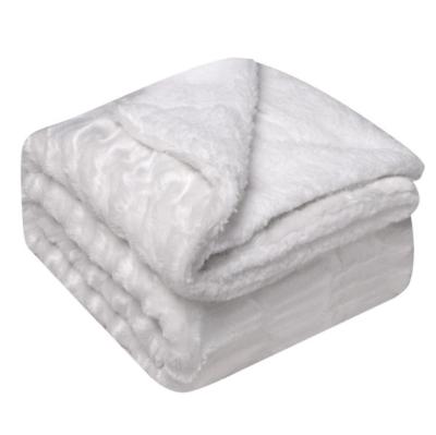 China Anti-Static Bone Double Side Cashmere Fleece Weighted Blankets Weight Minky Thermal Blanket for sale