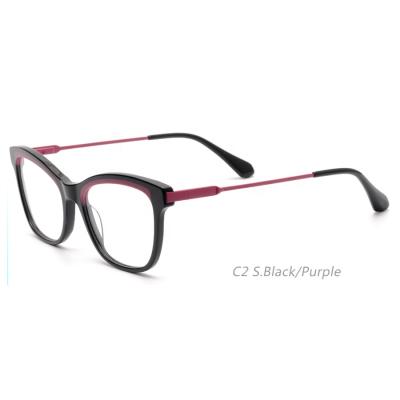 China Fashion 1287 Fashion New Design Acetate Optical Frames Two Colors Eyeglasses Frames Unisex for sale