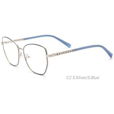 China 4143 Trendy Metal Diamond On Optical Frames Temple Luxury Eyewear for sale