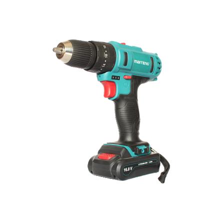 China Impact Function Power Tool 16V Electric Cordless Two Speed ​​Hand Drill With Lipion Battery for sale