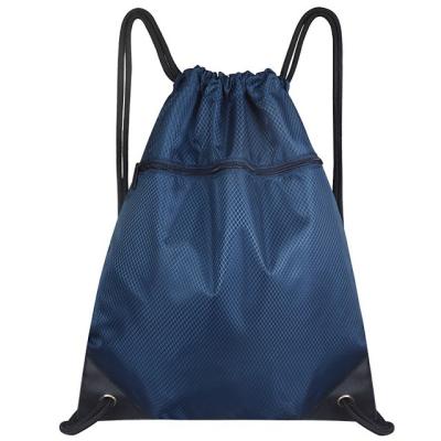 China Large Waterproof Nylon String Polyester Sports Drawstring Bags Gym Bag Drawstring Backpack for sale