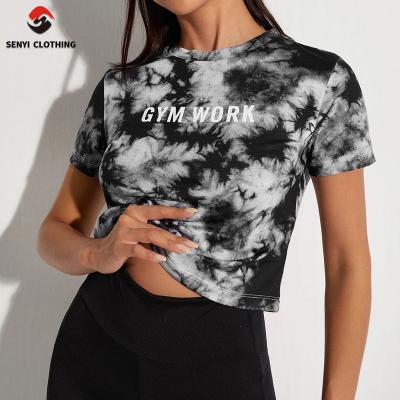 China Tie Dye Tee Tie Dye Tie Dye Tees Women Summer Crop Top Cotton Tank Top Tees for sale