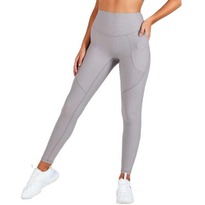 China New Arrival High Waist Sport Breathable Custom Design Yoga Ribbed Legging Women Gym Workout Legging for sale