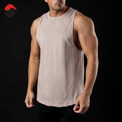 China Custom Logo Fitness Breathable Men's Sport Tank Tops Men's Cotton Gym Sport Sleeveless Tank Top QUICK DRY Summer Custom for sale