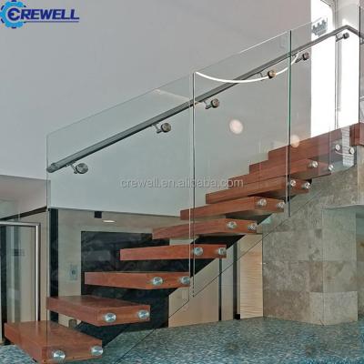 China Deck Mount Custom Etched Gold Glass Balustrade Hardware Product Glass Railing Glass Fence Set for sale