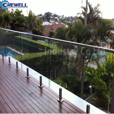 China Deck Mount Curved Tempered Glass Fencing 2205 Steel Glass Deck Fencing Glass Railing Systems for sale