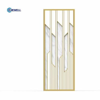 China PVD Plating Latest Design Brass Metal Hairline Storage Welding Room Divider For Hotel for sale