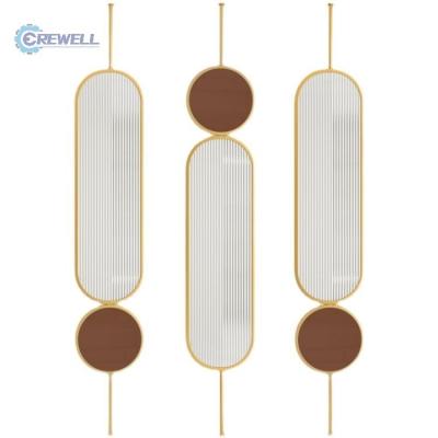 China PVD Plating Metal Decorative Brass Hairline Latest Design Welding Room Divider For Home Improvement for sale