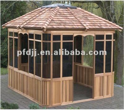 China Durable Outdoor Poly Cotton Gazebo Wooden Garden Gazebo for sale