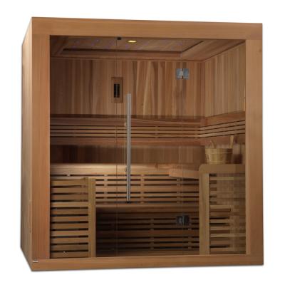 China With Windows 3 People Dry Transom Luxury Dry Sauna Room Eco - Friendly Wooden Steam Sauna Room for sale