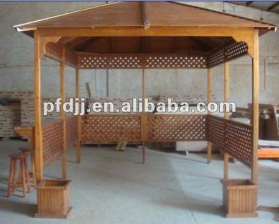 China Hot Selling Poly Cotton Wood Outdoor Gazebo, Patio Pavilion Garden Home for sale