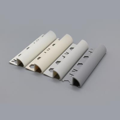 China Hot Sale Modern Plain Color PVC Tile Trim Round Edge Plastic Corners Profile Manufacturing Professional Angle Trim for sale