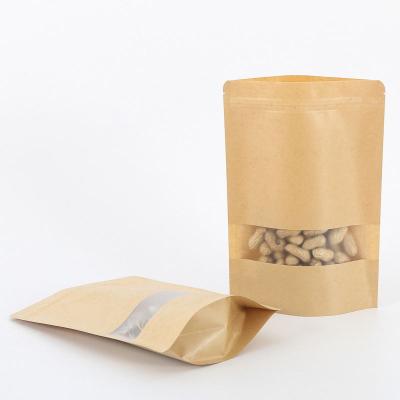 China Disposable Custom Printed Stand Up Doypack Kraft Paper Food Pouch Packaging Bag With Zipper for sale