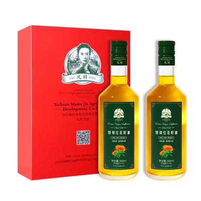 China Cooking Canola Oil Wholesale 2 Bottles Gift Box Packaging Cold Pressed Premium Safflower Nutritious Fresh Seed Oil For Cooking for sale