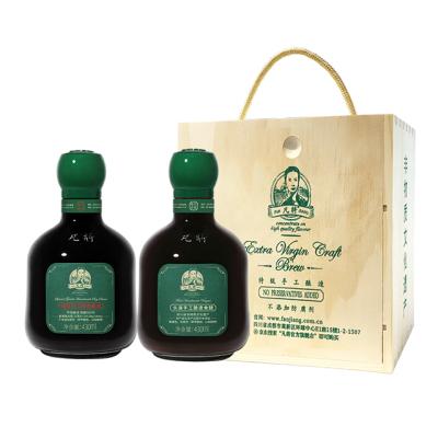 China Sell ​​Well Ancient Brewing Special Grade Soy Sauce+First Handmade Balsamic Vinegar 22*11.5*20 Non-GMO 430ml*2 for sale