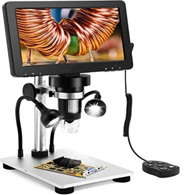 China PCB Phone Inspection 7 Inch LCD Digital Microscope 1200X Magnification, 1080P Video Microscope, With Metal Bracket 12 Million Ultra-precise Pixels for sale