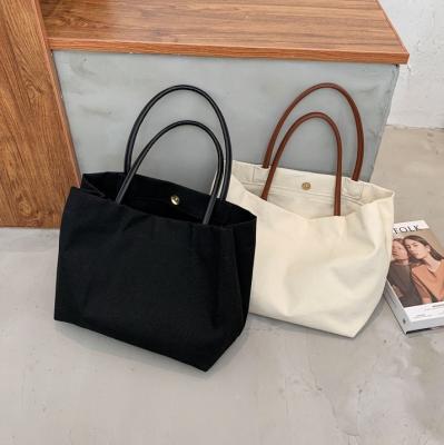 China Other Hot Selling Designer Luxury Big Handbag High Quality Lady Tote Bags Canvas Book Pouch Simple Solid Leisure Shoulder Bag for sale