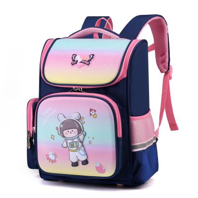 China Waterproof Best quality  new design Nylon+pu fashionable, durable, strong, cute rainbow cartoon children's schoolbag for sale