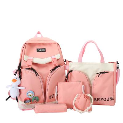 China Waterproof Hot Selling Fashion New Arrived Cheap  5pcs Set gift set purses   Large Capacity Waterproof  Backpack for sale