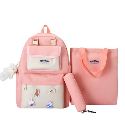 China Waterproof Hot sale cute cartoon four piece set fashionable leisure waterproof student bag boys girls set bag for sale