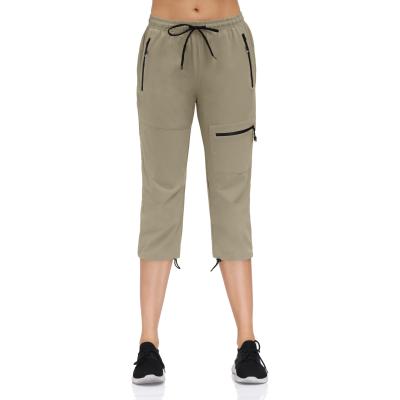 China 2021 QUICK DRY outdoor sports lightweight casual stretch fitness running pants yoga cropped women pants for sale