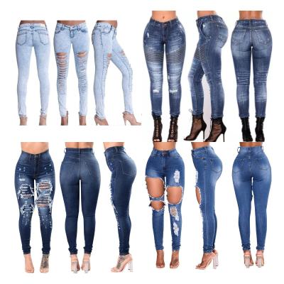 China 2021 High Waist Breathable Women's Pants Wholesale Fashion Jeans Basic Ladies Jean Women Destroyed Skinny Denim for sale