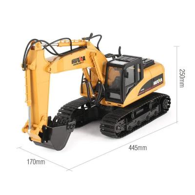 China 15 Channels 2.4Ghz 1:14 RC Excavator Toys Engineering Car All Track Plastic Excavator Remote Control Toy RC Car for sale