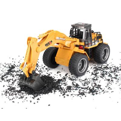 China Children Car Toy Huina 1:18 RC 2.4G 6CH Metal Excavator Remote Control Alloy Truck Engineering Construction RC Vehicle 1530 Excavator for sale